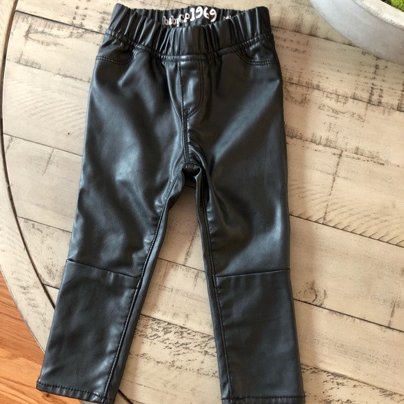 baby faux leather pants